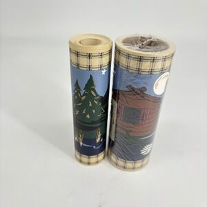 Jubilee Lodge Wall Border Prepasted Canoe Cabin Lake Pine Tree Plaid 1.5 rolls